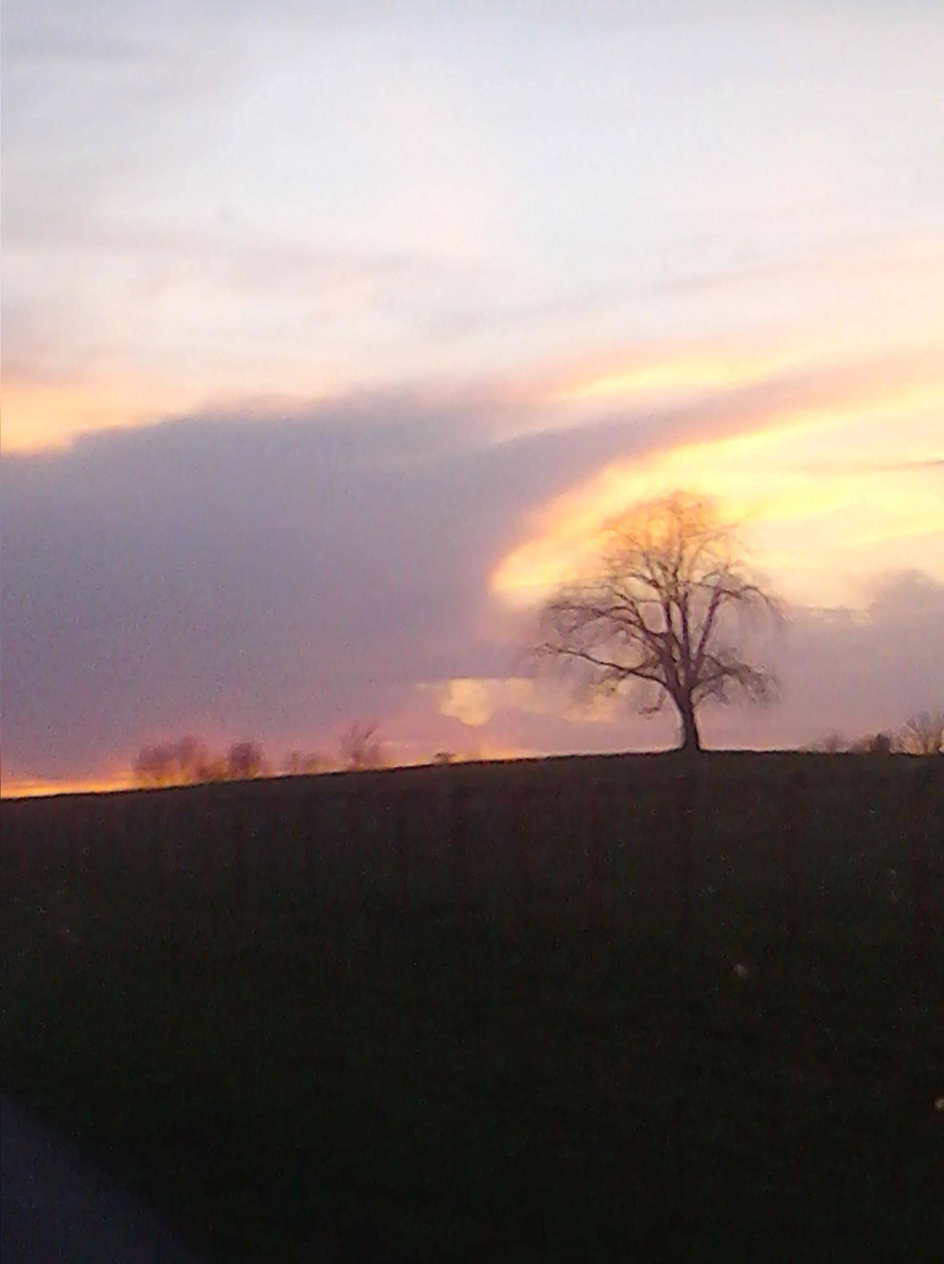 Country sunset near Raven Run Sanctuary, Lexington, Kentucky, April 2013