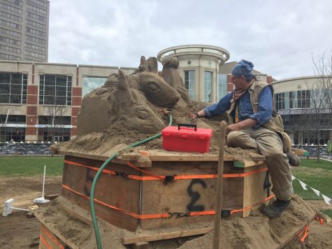 Day one of Sand in the Citygets underway in Triangle Park